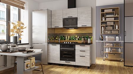 Кухонный гарнитур "Сканди" 1,6 м №3 без столешницы (б)